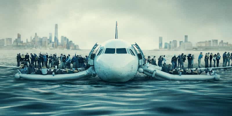 Scena e locandina del film Sully